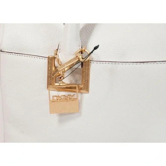 DKNY White Leather Crosby Speedy Satchel